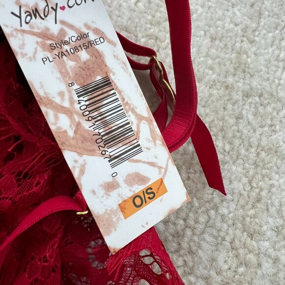 NWT Yandy Red Lace Lingerie Teddy Bodysuit Set OS - Picture 8 of 8
